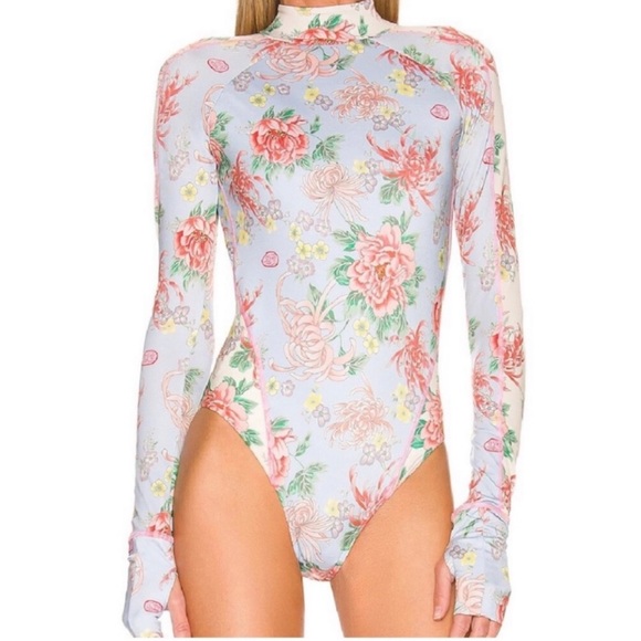 REVOLVE WE ARE HAH GLOVES OFF BODYSUIT/SWIMSUIT XS KYOTO KIMONO NEW SOLD OUT - Picture 2 of 10